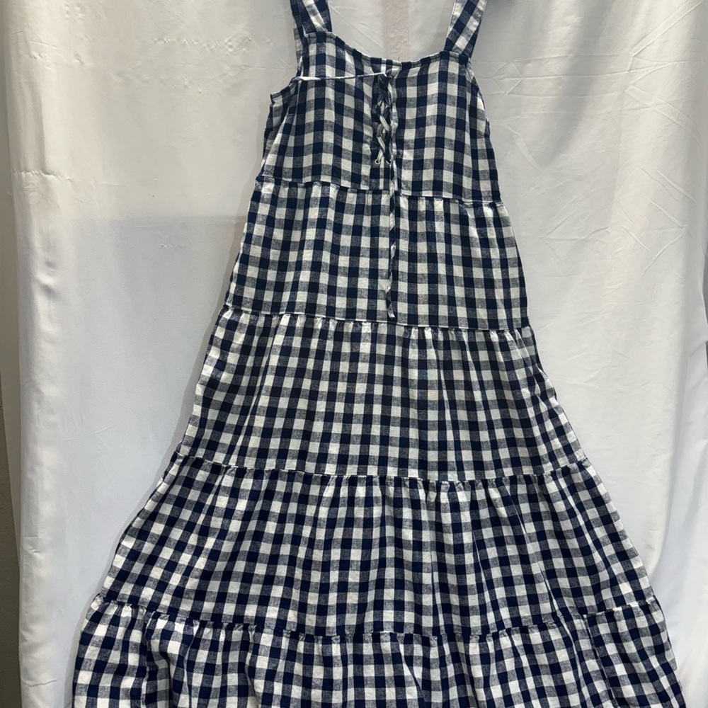 Who What Wear Navy and White Checkered Top